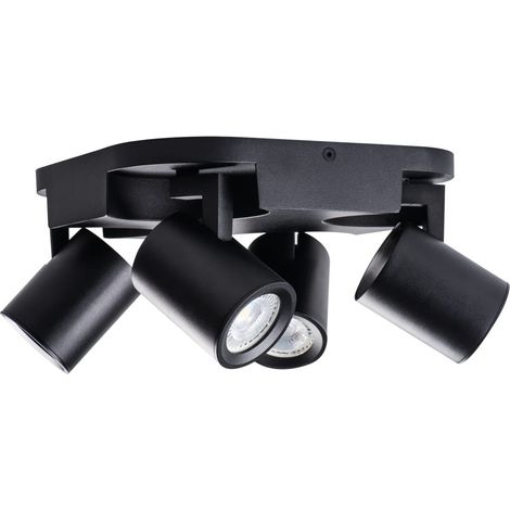 Plafonnier Kanlux Laurin 29129 noir 4xGU10 alu 22cm (1/5)