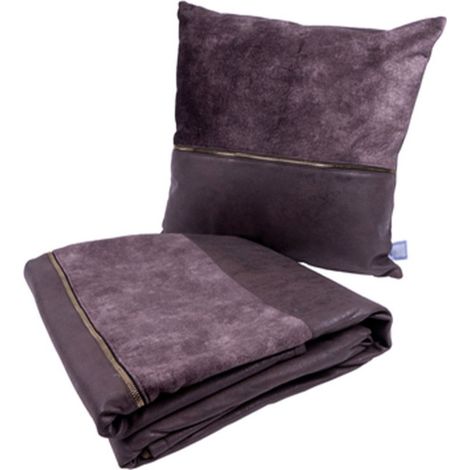 Coussin & Couverture "Picco" 130x170cm Gris (1/5)
