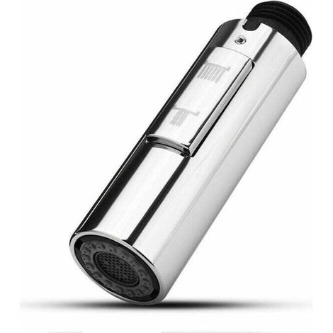 Douchette de rechange pour robinet, 2 modes de fonctionnement, douchette extractible, chromée, avec aérateur de qualité supérieure et jet anti-éclaboussures.