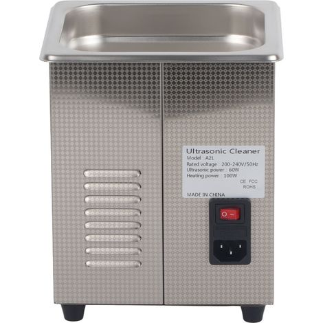 2-Liter-Ultraschallreiniger mit Drehknopf, Edelstahl, industrielle Heizreinigungsmaschine, EU-Stecker 220 V (1/5)