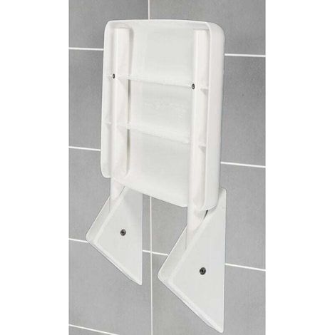 Secura Klappduschsitz, TÜV/GS-zertifiziert, platzsparend, Tragkraft 120 kg, ABS-Kunststoff und Aluminium, 35 x 19 x 36 cm, Weiß (1/4)