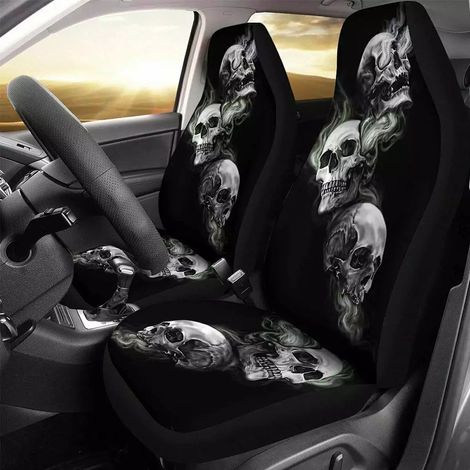 Halloween-Skelett-Autositzbezug – Wasserdicht, atmungsaktiv, universeller Schutz für Auto, LKW, SUV, Van (1/5)
