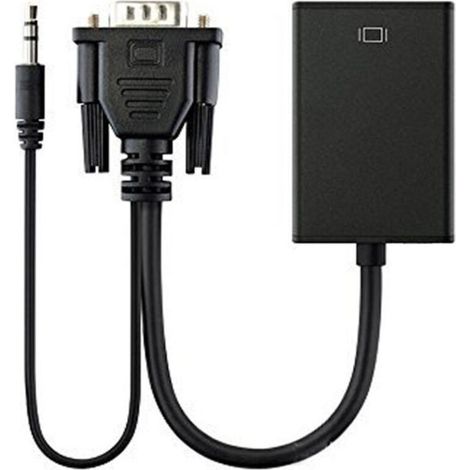 Câble Adaptateur Convertisseur VGA mâle Vers HDMI Femelle Sortie 1080 P HD+Audio TV AV HDTV (1/4)