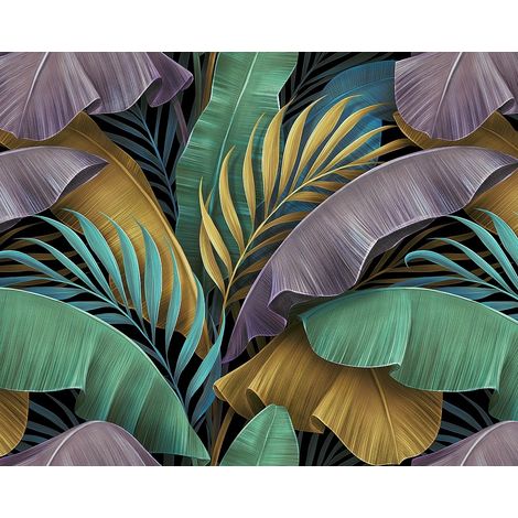 Tela decorativa para exteriores Oxford - Motivo de hojas de palmera coloridas I DR190 (1/5)