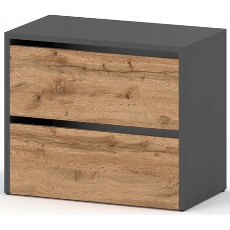 Meuble à chaussures moderne en chêne gris 60 cm – Charnières inclinables – Panneau stratifié résistant aux rayures – 6 tiroirs extensibles (1/5)