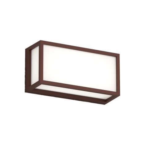 Applique moderno top light osaka rp gx53 led ip54 alluminio policarbonato, finitura metallo corten