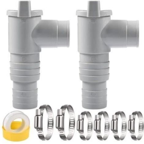 2-Piece Pool Shut-Off Valve - 32mm - Durable - With Hose Clamps (1/4)