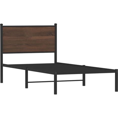 Cadre de lit en métal sans matelas chêne marron 90x190 cm vidaXL (1/5)