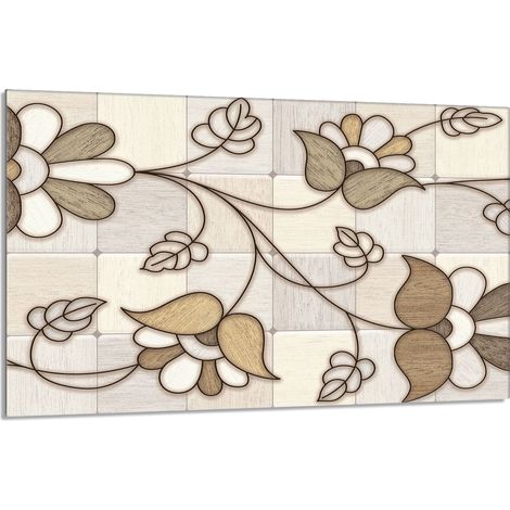 Plaque de protection en verre pour poêle 80x52 Mosaïque (1/5)