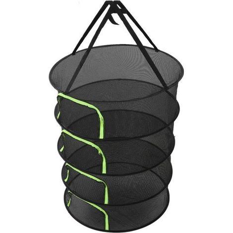 Filet de séchage pliable pour plantes VINGVO - Conception de fermeture à glissière multicouche - Blanc (1/4)