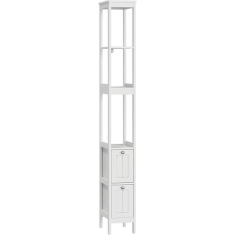 Mobile da bagno, con cassetti, 20 x 30 x 160 cm, bianco antico (1/5)