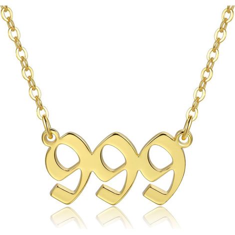 Collier Numéro Ange - En Cuivre - Chaîne Réglable 43,2 cm + 5,1 cm - Pendentif 2 cm - 1 Pièce (1/5)