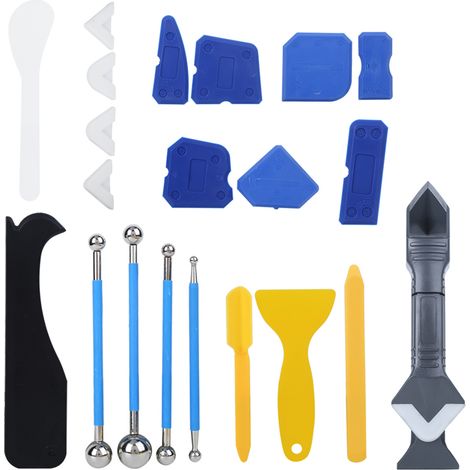 22-teiliges Set aus Kunststoff-Dichtstoffspachtel, Glaskleber- und Fugenschaber, Nähwerkzeug-Set zum Verschönern von Formen und zum Verfugen mit Harz (1/5)