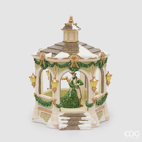 EDG Enzo De Gasperi Diorama Gazebo con Renne LED White Green H43 Ø35 cm – Decorazione di Natale (1/5)