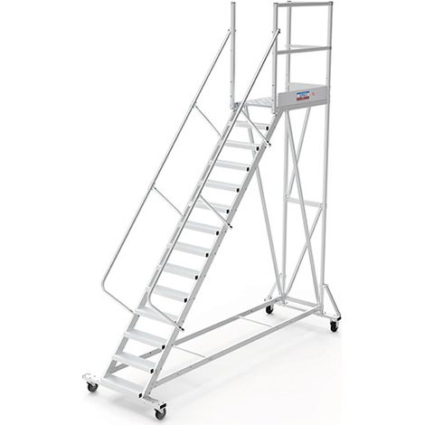 Piattaforma con ruote 12 gradini - Altezza massima di lavoro 4.40m - PTF112D-RS