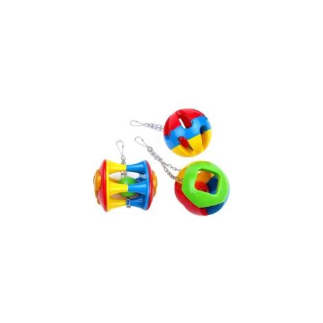 Set di 3 palline per pappagalli, giocattolo per l'addestramento e il gioco degli uccelli. - Crezuo