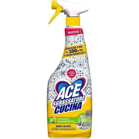 ACE SPRAY SGRASSATORE UNIVERSALE 600ML CUCINA LIMONE E BERGAMOTTO