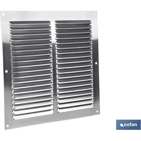 Pack de 5 grilles de ventilation en aluminium avec moustiquaire 20 x 20 cm