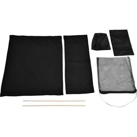 Chaise de réalisateur pliable en toile de rechange, siège de jeu en toile noire avec housse de rangement (1/5)