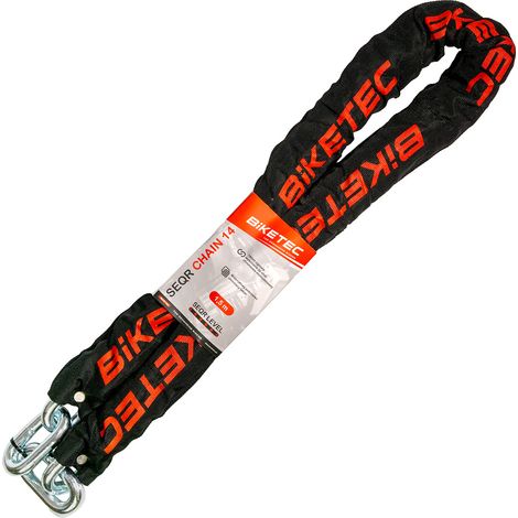 Cadena BIKETEC SEQR de 1,5 m, ojal de 14 mm, cubierta negra.