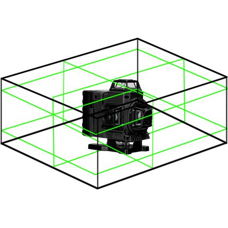 Niveau laser multifonctionnel à 16 lignes avec fonction d'autonivellement à 3° - Outil de nivellement omnidirectionnel pour sols et murs - Kit d'outils pour le bricolage (1/5)