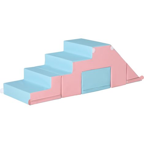 Kletter- und Rutschspielzeug für Kinder, fördert Motorik, Kunstleder, EPE-Schaum, 86x49x47 cm, Rosa+Blau