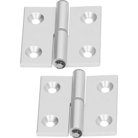 Lot de 2 charnières aluminium renforcées pour meuble porte fenêtre, traitement durci anodisé, bagues résine anti-poussière, 63x61x4 mm (1/5)
