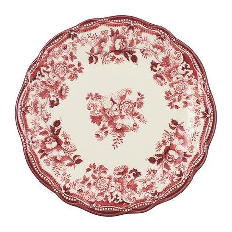 6 x assiettes plates FAUSTINE rose - 20cm - Porcelaine - Novastyl