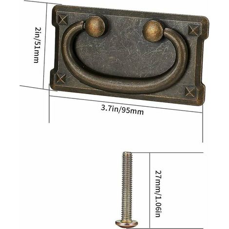 Ensemble de 5 poignées et boutons de tiroir, poignées et boutons de tiroir de cuisine vintage, boutons de porte de meubles anciens pour chambre à coucher (1/5)