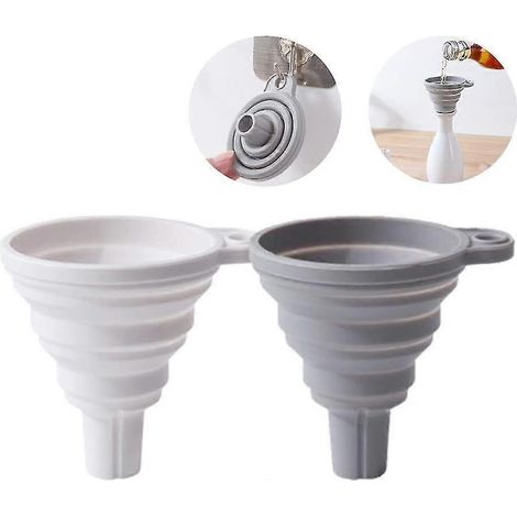 Entonnoir pliable en silicone (lot de 2), gel de silicone de qualité alimentaire (1/5)