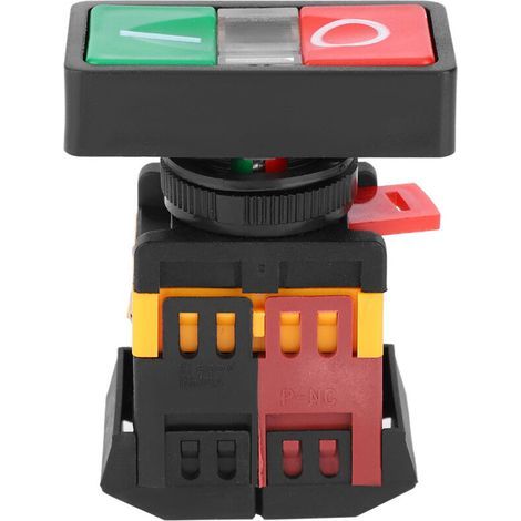 Interrupteur à Double Bouton-Poussoir Lumineux AS-22/25N, Marche/Arrêt Momentané (220V AC) (1/5)