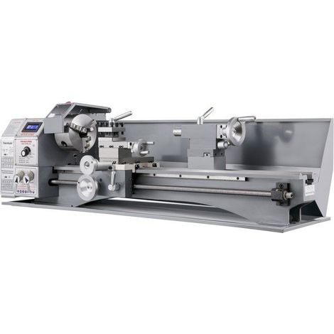 Tour à métaux mini de haute précision - 220 x 600 mm - 750 W - Vitesse variable 50-3000 tr/min (1/5)