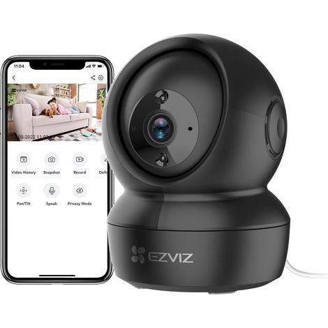 2K Caméra Surveillance WiFi Intérieure, Camera Bébé 2.4Ghz Pan/Tilt à 360 °, Détection Humaine/Bruit, Vision Nocturne Intelligente, Suivi Auto, Audio Bidirectionnel, C6N Pro 3MP Noir (1/5)