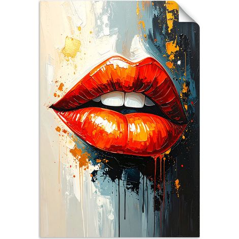 Selbstklebendes Poster – Wandsticker Rote Lippen 20x30 cm