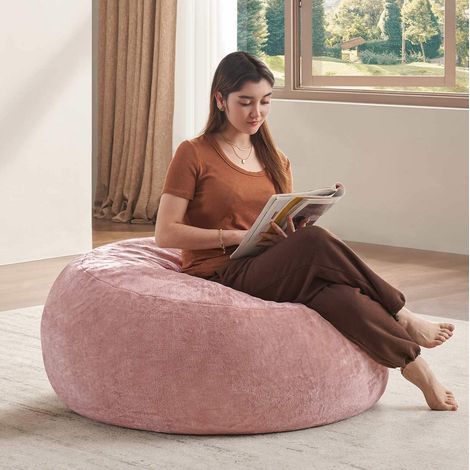Poltrona pouf 3FT rosa 90 x 90 x 50 cm per adulti (1/5)