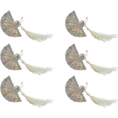 Lot de 6 anneaux de serviette en rotin pour restaurant, décoration de table, fête à la maison, mariage (1/3)