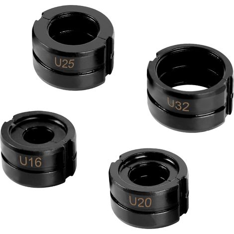 Mâchoires de Sertissage Profil U 16-32mm–Version Noire – tuyaux PEX, PAP, PEX-AL-PEX multicouches aluminium–Finition Noire Thermique–Acier chromé HRC 48-55–pour sertisseuses manuelles et électriques (1/5)