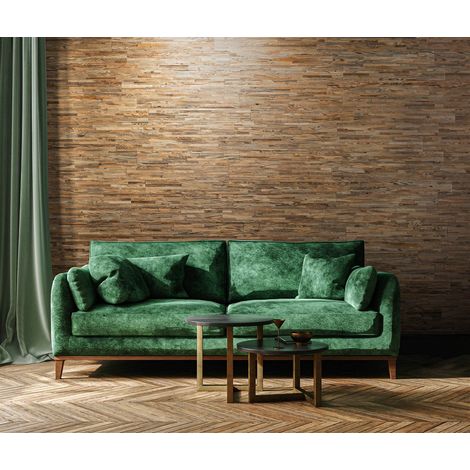 Panneau Mural Bois Récupéré Brut - Parement Bois Ancien de Grange - Texture Naturelle Brossée - 14 Panneaux 72x10cm - 1m²