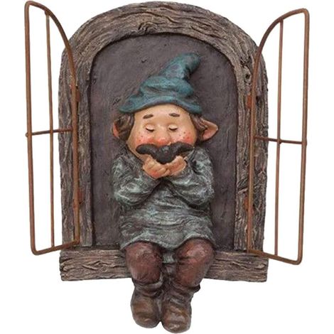 GNOME Tree Hugger, résine jardin gnomes onze nains statue drôle du côté de l'arbre de porte pour patio pelouse jardin décoration (1/5)