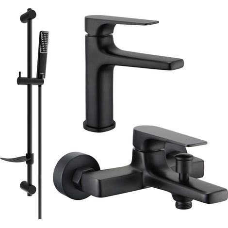Mexen Lynx DF72 Badewannenset, Schwarz - 745903DF72-70
