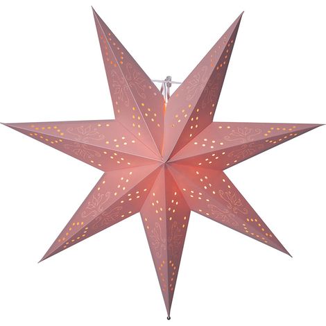 Étoile en papier Star Trading 'Romatic Star' rose, douille E14, motif trou, Ø 54 cm (1/3)