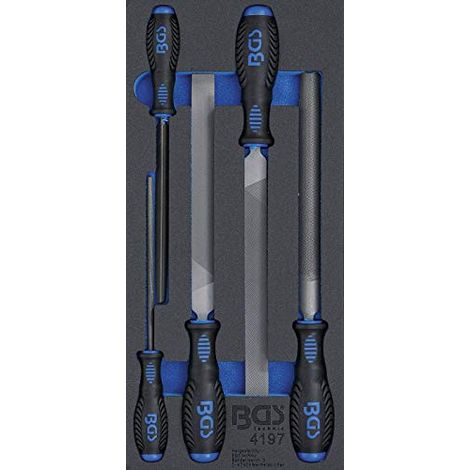 Inserto per carrello officina BGS 1/3: Set lime da officina, 5 pezzi - 4197 (1/3)