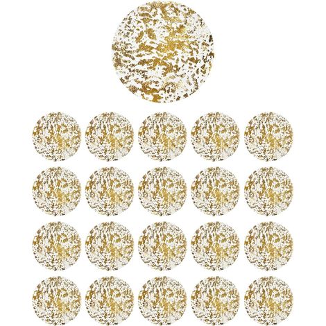 20-teiliges Set aus runden Tischdecken mit Goldfolienmuster, schimmernden Platzsets aus Netzgewebe, Accessoires für Hochzeiten und Geburtstagsfeiern