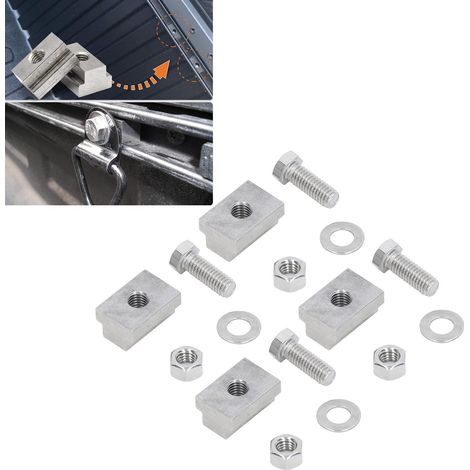 4 jeux de pinces de rail de lit avec écrous à rainure en T 3/8"-16 mm avec vis à six pans creux internes pour camionnettes Toyota Tacoma Tunda (CP-0572). (1/5)