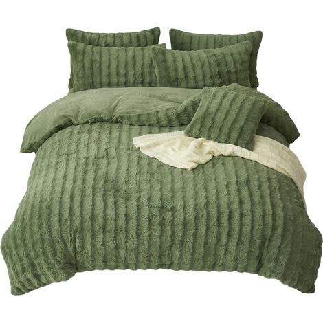 Copriletto Invernale Pile Morbido Caldo Flanella Verde 155x220 cm (1/5)