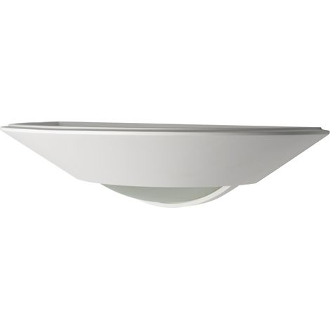 Litecraft Eige Wall UpLighter Plaster Curved Fitting With Glass Diffuser - White (1/5)
