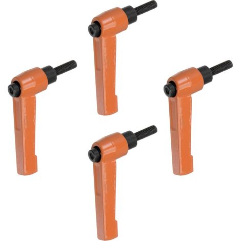 4pcs - Poignée À Levier - Serrage Réglable - Mécanisme Dégagement Rapide - Fixation Composants Industriels - Orange - M5x16mm (1/5)