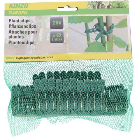 Accesorio de cultivo kinzo clips para plantas 20 piezas verde (1/3)