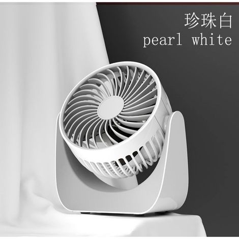 Ventilateur USB portable F118 – Blanc, rechargeable, silencieux, câble 1,5 m (batterie non incluse) – Chambre, bureau, table de chevet