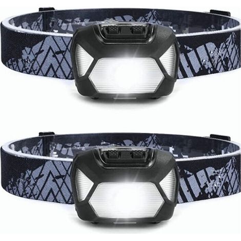 Lampe frontale LED rechargeable haute performance, D5000 Lampe frontale LED ultra-lumineuse 2000 Lux Lumière blanche et rouge 6 modes d'éclairage IPX4 pour la course, la pêche, le cyclisme, le camping (1/5)